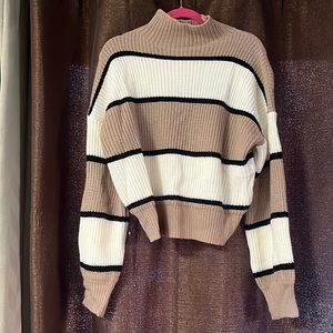 SHEIN Turtleneck Striped Knit Sweater